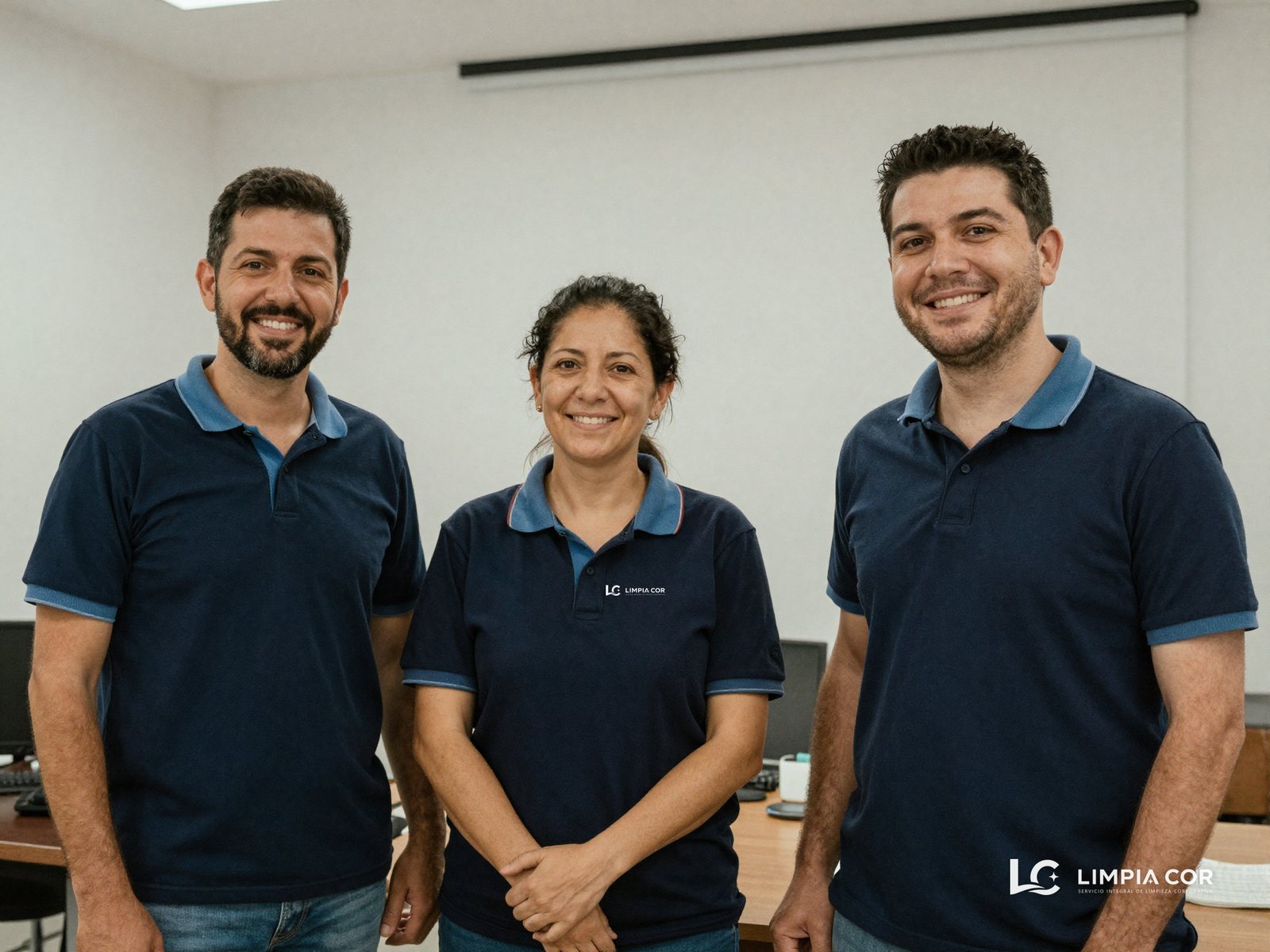 Equipo de limpieza profesional trabajando en una empresa de Córdoba