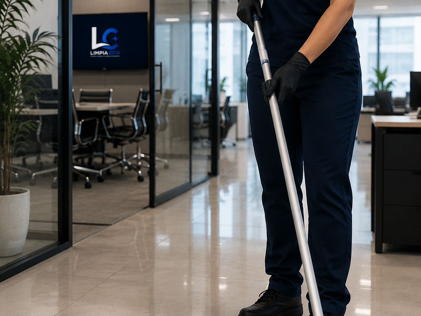 Limpieza de un hall de atención corporativo en Córdoba a cargo de Limpia Cor